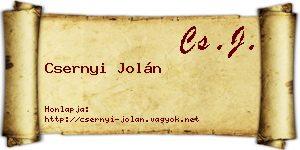 Csernyi Jolán névjegykártya