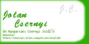 jolan csernyi business card